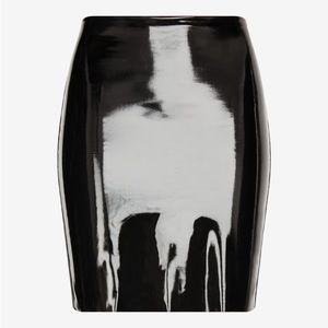 Commando Black Faux Patent Leather Mini Skirt